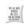 Funny Rock Collector Pillow, Geologist Gift, Geophysics Gift, Not All Who Wander are Lost, Rock Hunter Pillow With Insert, Rock Hound