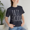 50th Birthday Tee for Women, Fifty-Licious