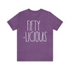 50th Birthday Tee for Women, Fifty-Licious