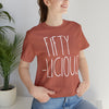 50th Birthday Tee for Women, Fifty-Licious