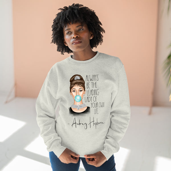 Audrey Hepburn Lane Seven Sweatshirt, Always Be the Leading Lady of Your Own Life, Audrey Hepburn Fan Gift, Audrey Hepburn Quotes