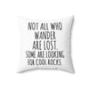 Funny Rock Collector Pillow, Geologist Gift, Geophysics Gift, Not All Who Wander are Lost, Rock Hunter Pillow With Insert, Rock Hound