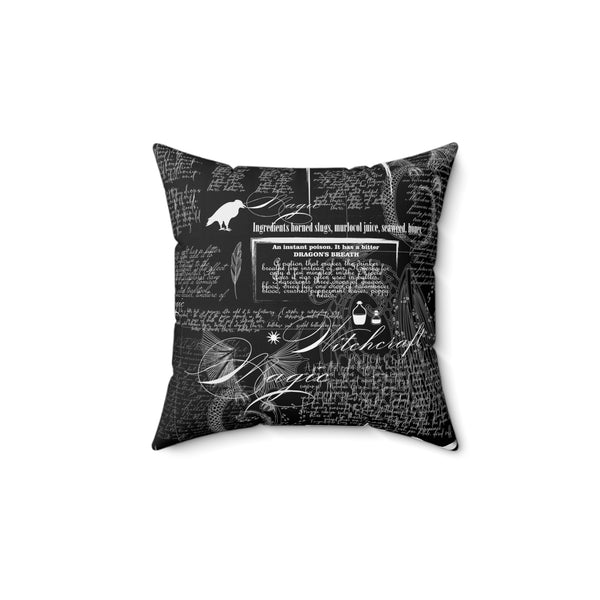 Witchcraft Pillow with Insert, Witch Magic Potions Pillow, Witchy Gifts, Dark Academia, Emphera Style Print, Wiccan Decor, Witch Aesthetic