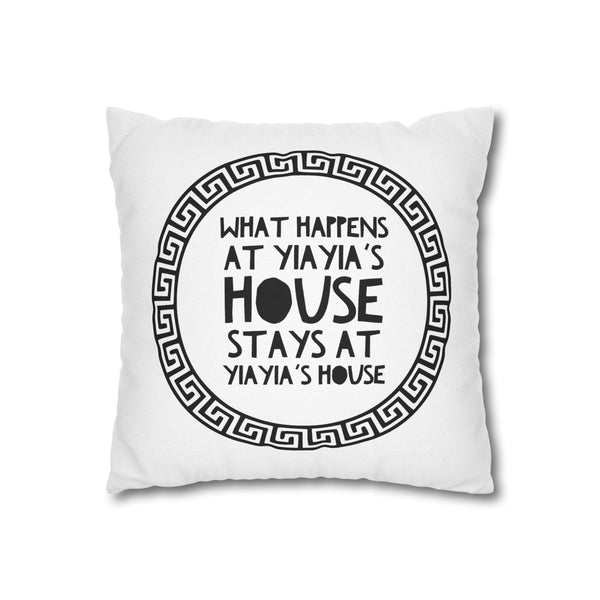 What Happens at Yiayia's House Square Pillow Case, Gift for Yiayia, Funny Greek Gifts, Yia Yia Gift