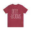 50th Birthday Tee for Women, Fifty-Licious