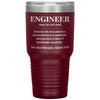 Funny Engineer Definition 30 oz Tumbler, Engineering Gifts, Snarky Engineer Cup, Graduation Gift for Engineer, Engineer Appreciation
