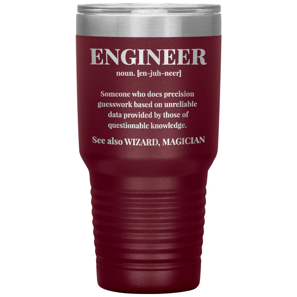 Funny Engineer Definition 30 oz Tumbler, Engineering Gifts, Snarky Engineer Cup, Graduation Gift for Engineer, Engineer Appreciation