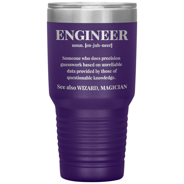 Funny Engineer Definition 30 oz Tumbler, Engineering Gifts, Snarky Engineer Cup, Graduation Gift for Engineer, Engineer Appreciation