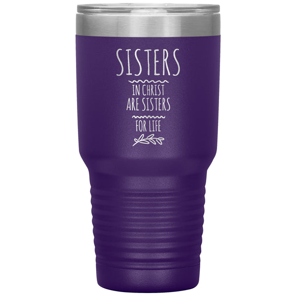 Sisters Gift, Polar 30 oz Tumbler, Sisters in Christ are Sisters for Life, Best Friend Birthday Gift, Christian Women Gift, Minimalist Gifts
