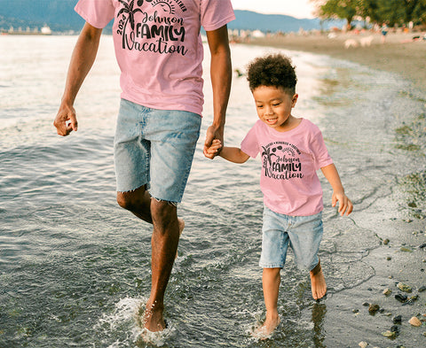 T shirt mockup featuring father and son at a lake m5130 r el 4shopify